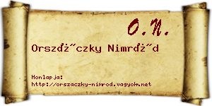 Orszáczky Nimród névjegykártya